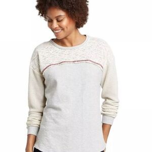 Knox Rose Crew Neck Grey Lace Sweatshirt Size XL‎ Great Used Condition No Flaws